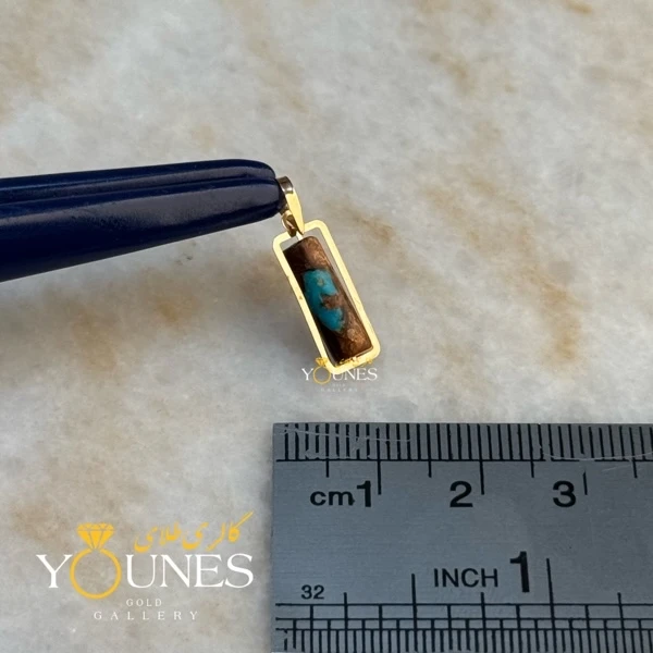 آویز طلا سنگ فیروزه ای